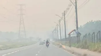 Manaus coberta por fuma�a em 17 de outubro de 2026. Divulga��o