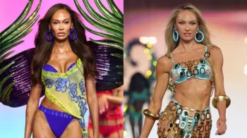 Joan Smalls e Candice Swanepoel durante o Victoria's Secret Fashion Show 2026.