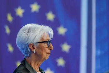 Christine Lagarde em uma confer�ncia de imprensa na sede do BCE em Frankfurt, Alemanha.