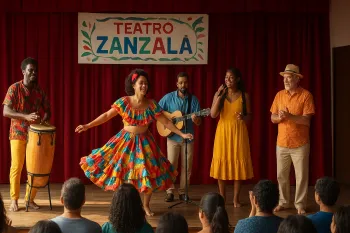 Teatro Zanzal� em Cubat�o recebe programa��o cultural diversificada com dan�a, m�sica e humor at� julho de 2026.