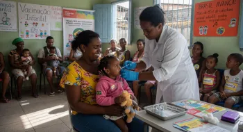 Vacina��o infantil contra doen�as respirat�rias avan�a no Brasil, garantindo prote��o para crian�as em risco durante o inverno de 2026.