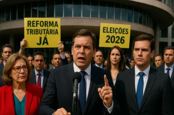 Debate sobre reforma tribut�ria e elei��es de 2026 em Bras�lia, destacando o cen�rio pol�tico atual e suas implica��es.