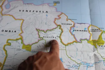 Mapa da Venezuela destacando fluxo migrat�rio e tens�es diplom�ticas na Am�rica do Sul em junho de 2026, com foco em impacto regional. (Pexels)