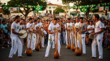 Foto ilustrativa: CapoeirA��o 2026 promove show de berimbaus em Varginha (IA)