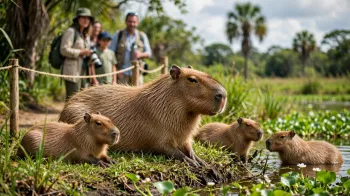 Foto ilustrativa: Dia da Capivara celebra maior roedor do mundo e alerta para respeitar espa�o do animal (IA)