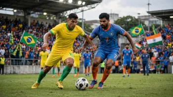 Foto ilustrativa: Brasil e a �ndia realizam confronto in�dito no futebol (IA)