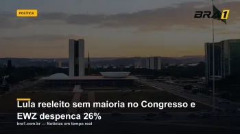 Foto ilustrativa: Lula reeleito sem maioria no Congresso e EWZ despenca 26% (IA)