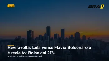 Foto ilustrativa: Reviravolta: Lula vence Fl�vio Bolsonaro e � reeleito; Bolsa cai 27% (IA)
