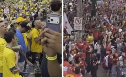 Multid�es lotam ruas de Campinas em v�spera de elei��o entre Fl�vio e Lula