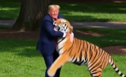 Trump � criticado por usar IA para fazer piada sobre morte de homem atacado por tigre