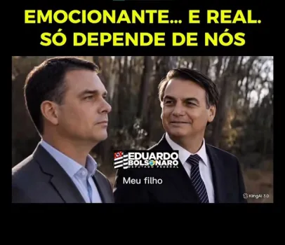 Eduardo Bolsonaro publica v�deo feito por intelig�ncia artificial com Bolsonaro e Fl�vio