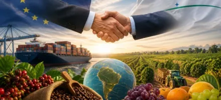 Acordo Mercosul-UE entra em vigor e abre mercado para agro brasileiro, com desafios distintos para caf� e frutas