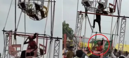 Mulher perde peda�o da cabe�a depois de cabelo ficar preso em brinquedo girat�rio