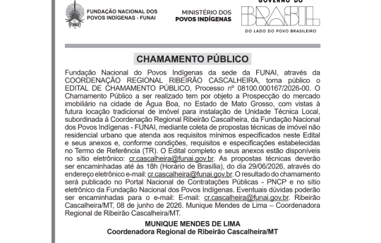 CHAMAMENTO P�BLICO