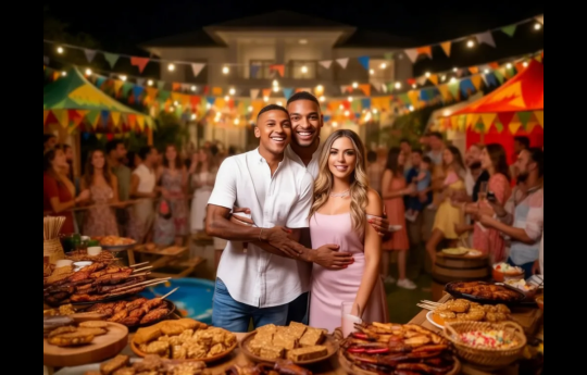 Vini Jr. e Virginia Fonseca celebram com festa julina na mans�o do jogador