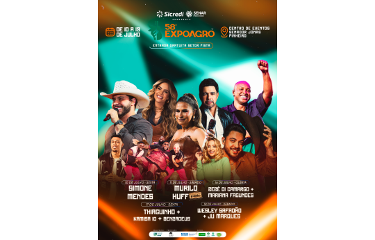 58� Expoagro ter� dez dias de programa��o com shows, rodeio, leil�es e atra��es para toda a fam�lia