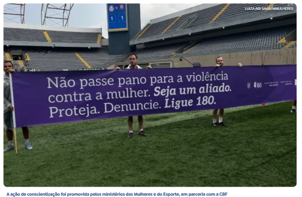 Final da Supercopa Feminina � marcada por mobiliza��o contra a viol�ncia � mulher