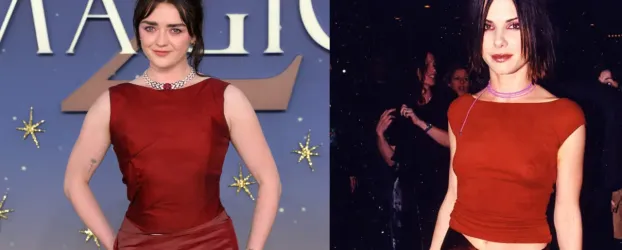 Maisie Williams recria look de Sandra Bullock usado na premi�re de 1999