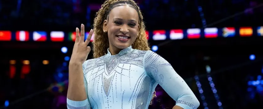 Rebeca Andrade vira tricampe� mundial de gin�stica na Holanda