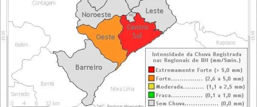 Alerta da Defesa Civil: Veja onde n�o se deve passar em Belo Horizonte devido a alagamentos