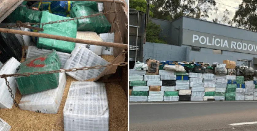 Tr�s toneladas de maconha s�o encontradas misturadas com aveia dentro de caminh�o em SP