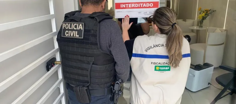 Polcia Civil e Vigilncia Sanitria interditam terceira empresa em Cuiab por atuao irregular