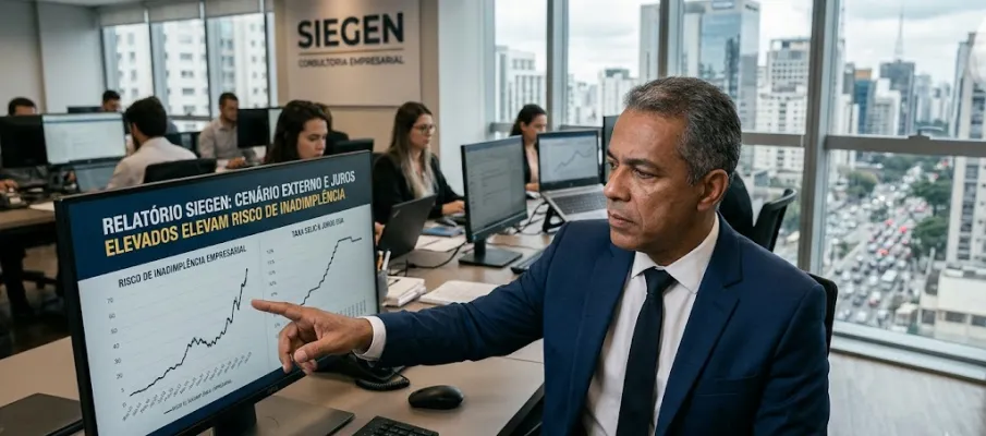 Cen�rio externo e juros elevados pressionam empresas e elevam risco de inadimpl�ncia, avalia Siegen