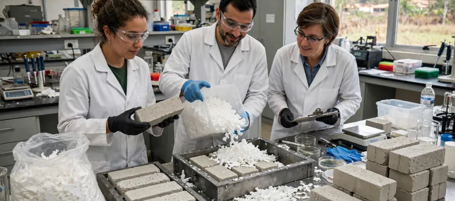 Isopor virar� tijolo: pesquisadores transformam lixo em material de constru��o