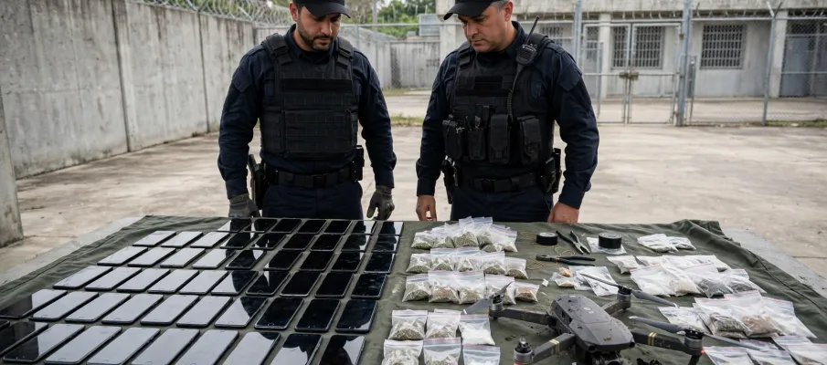 Pol�cia abate drone e prende contrabando de celulares e drogas em pres�dio de Rondon�polis