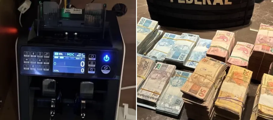 PF encontra m�quina de contar dinheiro e pilhas de notas em investiga��o de fraude no INSS