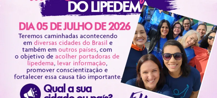 Caminhada de conscientiza��o mobiliza 26 cidades no Brasil e exterior para dar visibilidade ao lipedema
