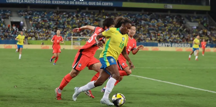 �Jogos da sele��o feminina em Cuiab� incentivam e impulsionam o esporte no Estado", afirma torcedor na Arena Pantanal