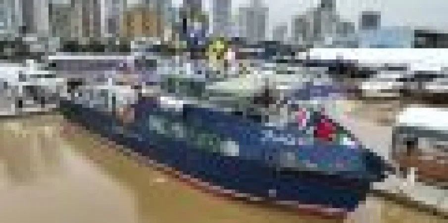 Barco movido a hidrog�nio verde chega a Santa Catarina e mostra a for�a da economia do mar