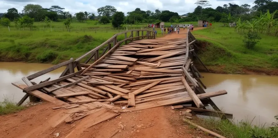 Ponte de madeira em risco de desabar preocupa moradores no interior