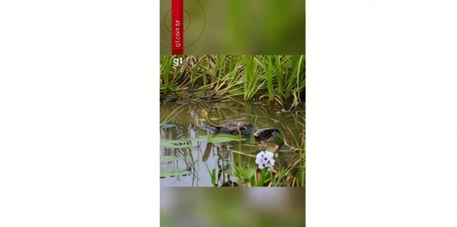 Jacar� engole sucuri viva e � gravado em v�deo no Pantanal