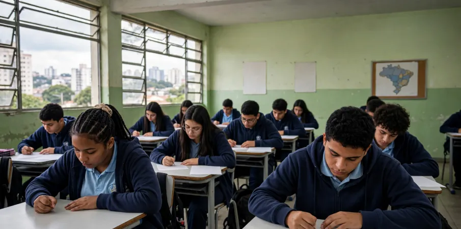 Alunos de SP fazem prova impressa nesta semana em mais de 5 mil escolas